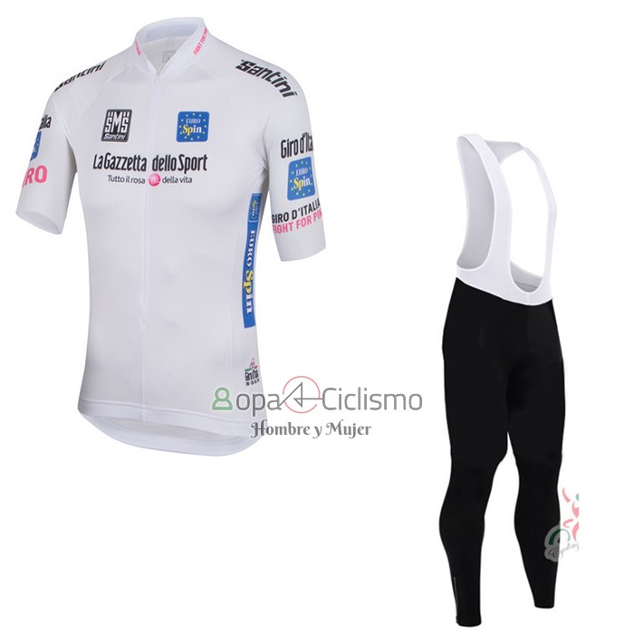 Giro d'Italia Ropa Ciclismo Culotte Corto 2016 Hombre Mangas Cortas Blanco